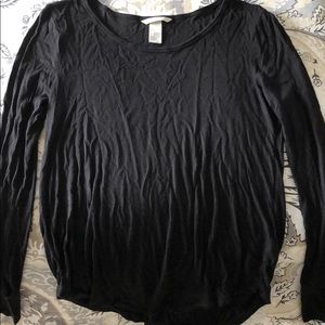Black long sleeve basic top